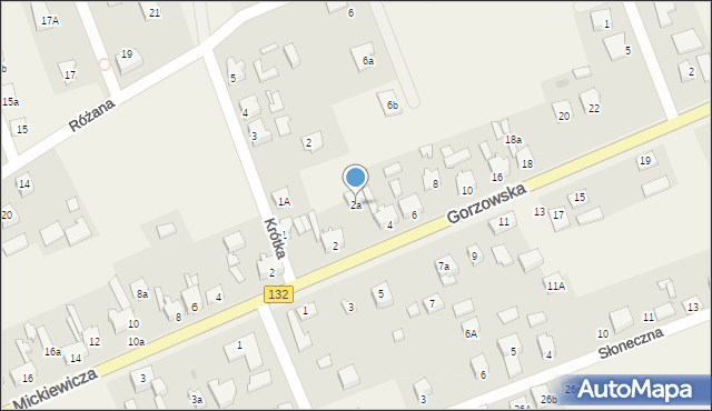 Jenin, Gorzowska, 2a, mapa Jenin