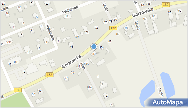 Jenin, Gorzowska, 83, mapa Jenin