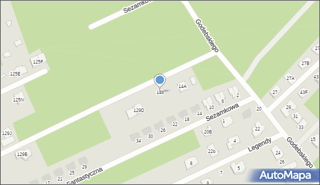 Józefów, Godebskiego Cypriana, 14b, mapa Józefów