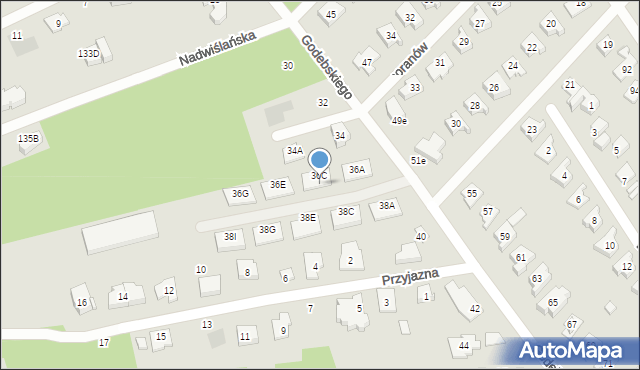 Józefów, Godebskiego Cypriana, 36D, mapa Józefów