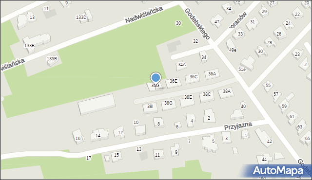 Józefów, Godebskiego Cypriana, 36H, mapa Józefów