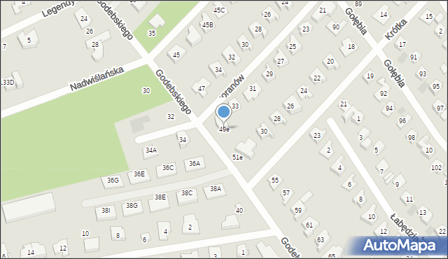 Józefów, Godebskiego Cypriana, 49e, mapa Józefów
