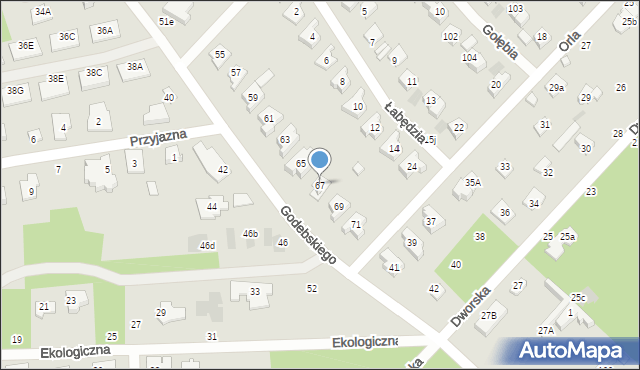 Józefów, Godebskiego Cypriana, 67, mapa Józefów