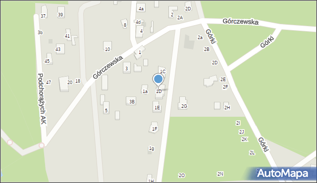 Józefów, Górczewska, 1D, mapa Józefów