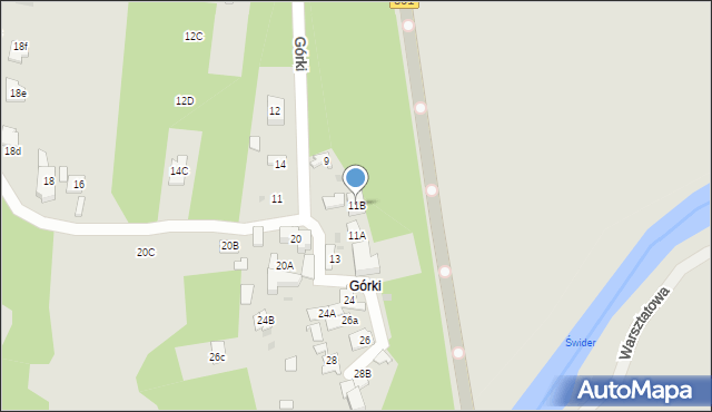 Józefów, Górki, 11B, mapa Józefów