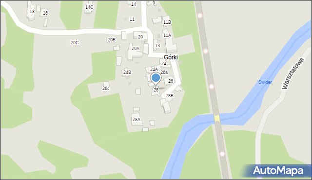 Józefów, Górki, 28, mapa Józefów