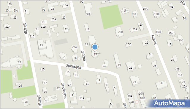 Józefów, Górna, 15, mapa Józefów