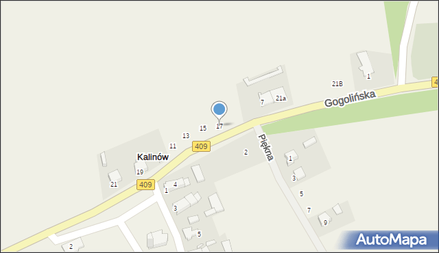 Kalinów, Gogolińska, 17, mapa Kalinów