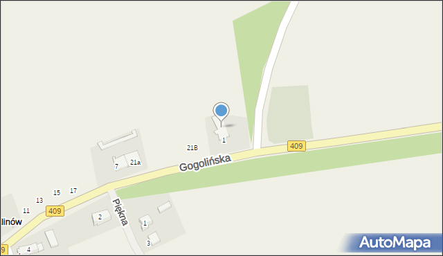 Kalinów, Gogolińska, 23, mapa Kalinów