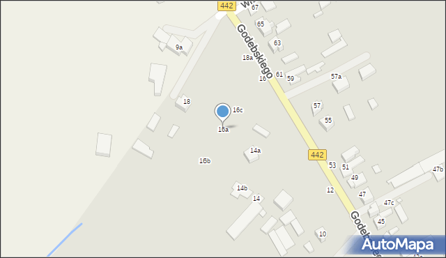 Kalisz, Godebskiego Cypriana, 16a, mapa Kalisza