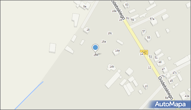 Kalisz, Godebskiego Cypriana, 16b, mapa Kalisza