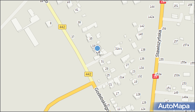 Kalisz, Godebskiego Cypriana, 31a, mapa Kalisza