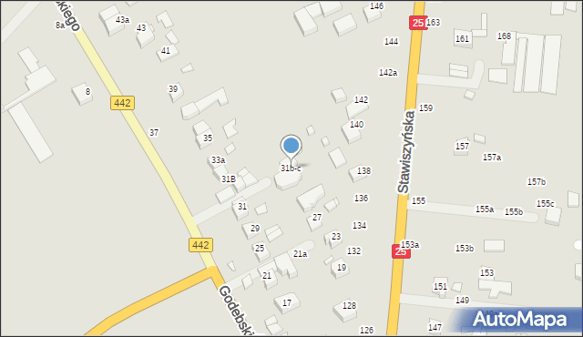 Kalisz, Godebskiego Cypriana, 31b-c, mapa Kalisza