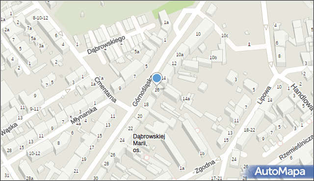 Kalisz, Górnośląska, 16, mapa Kalisza