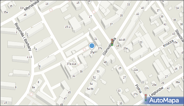 Kalisz, Górnośląska, 37a, mapa Kalisza