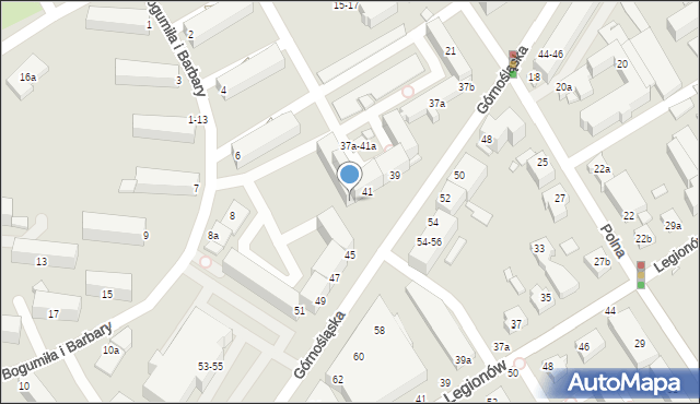 Kalisz, Górnośląska, 41a, mapa Kalisza