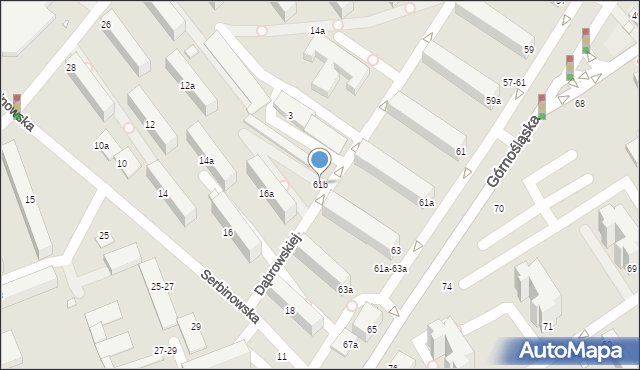 Kalisz, Górnośląska, 61b, mapa Kalisza