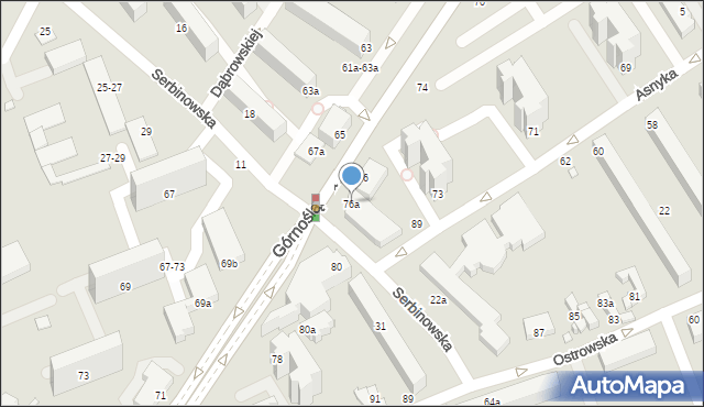 Kalisz, Górnośląska, 76a, mapa Kalisza