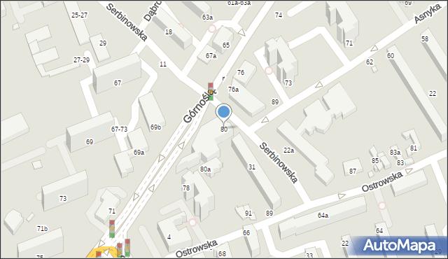 Kalisz, Górnośląska, 80, mapa Kalisza