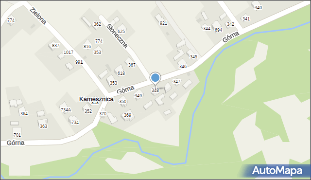 Kamesznica, Górna, 348, mapa Kamesznica