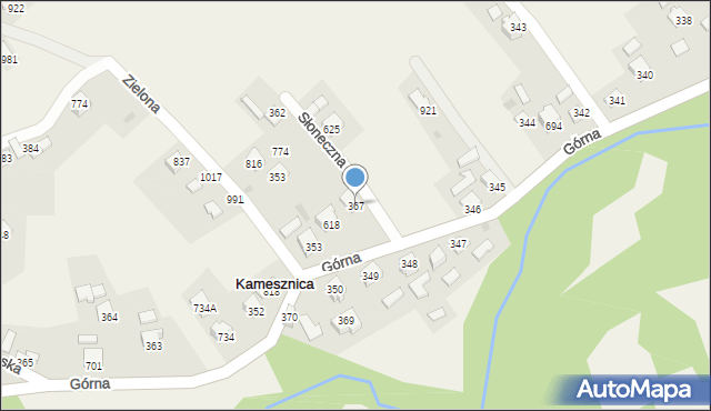 Kamesznica, Górna, 367, mapa Kamesznica