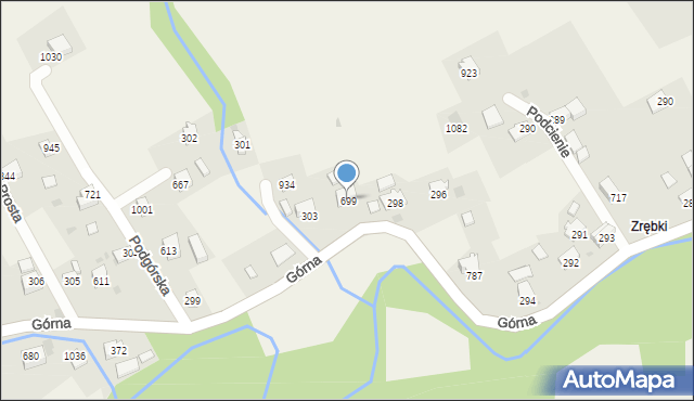 Kamesznica, Górna, 699, mapa Kamesznica