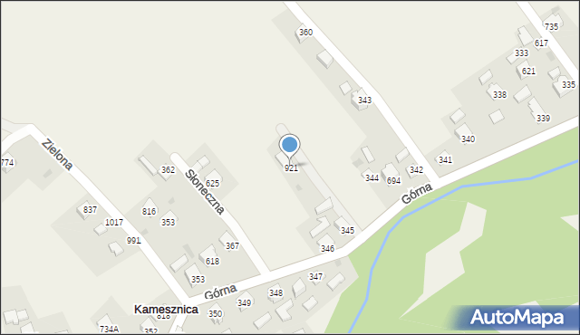 Kamesznica, Górna, 921, mapa Kamesznica