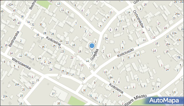 Karczew, Gołębia, 1, mapa Karczew