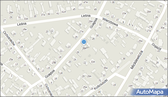 Karczew, Gołębia, 28A, mapa Karczew