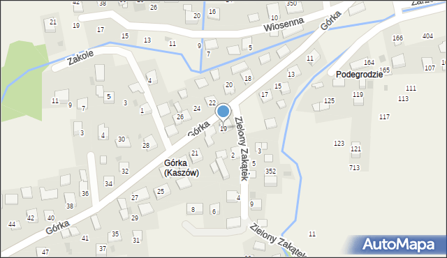 Kaszów, Górka, 19, mapa Kaszów