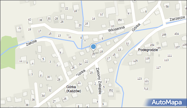 Kaszów, Górka, 20, mapa Kaszów