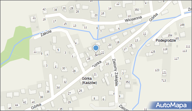 Kaszów, Górka, 24, mapa Kaszów
