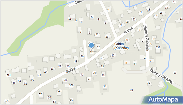 Kaszów, Górka, 34, mapa Kaszów
