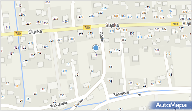 Kaszów, Górka, 4, mapa Kaszów