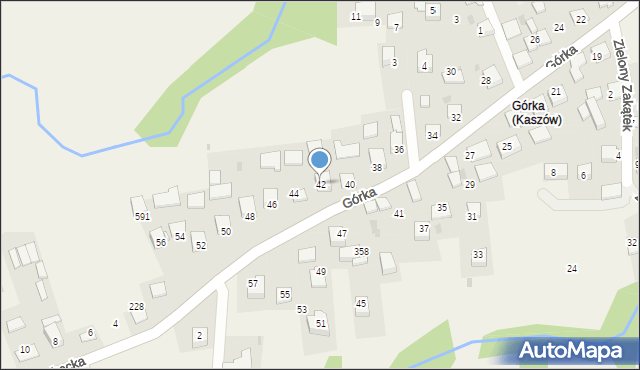 Kaszów, Górka, 42, mapa Kaszów