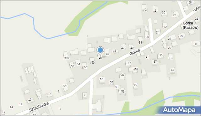 Kaszów, Górka, 48, mapa Kaszów