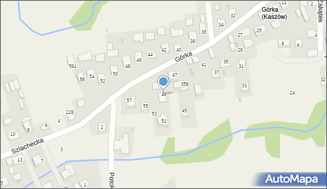 Kaszów, Górka, 49, mapa Kaszów