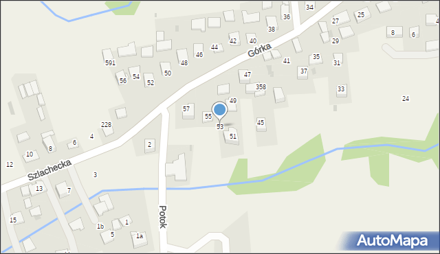 Kaszów, Górka, 53, mapa Kaszów