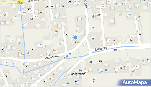 Kaszów, Górka, 8, mapa Kaszów