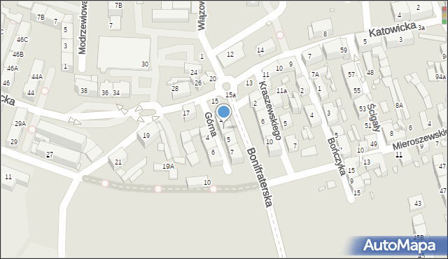 Katowice, Górna, 3, mapa Katowic