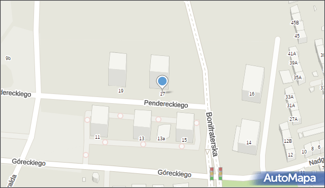 Katowice, Góreckiego Henryka Mikołaja, 17, mapa Katowic
