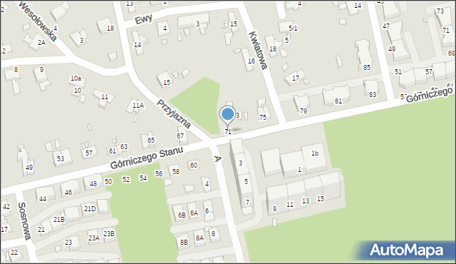 Katowice, Górniczego Stanu, 71, mapa Katowic