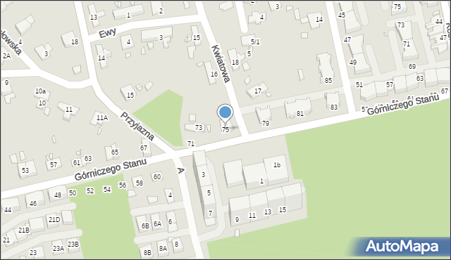 Katowice, Górniczego Stanu, 75, mapa Katowic
