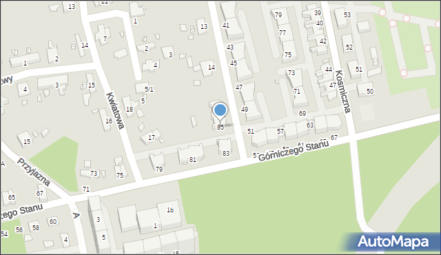 Katowice, Górniczego Stanu, 85, mapa Katowic