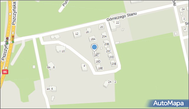 Katowice, Górniczego Stanu, 19b, mapa Katowic