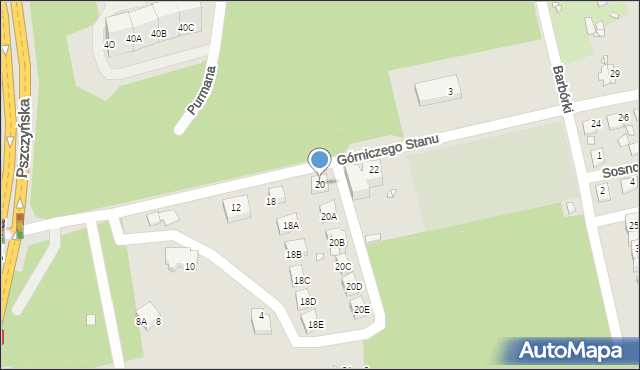 Katowice, Górniczego Stanu, 20, mapa Katowic