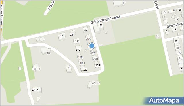 Katowice, Górniczego Stanu, 20C, mapa Katowic