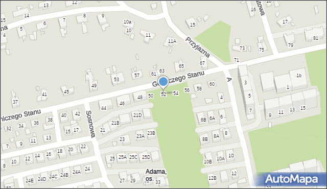 Katowice, Górniczego Stanu, 52, mapa Katowic