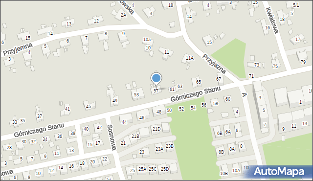 Katowice, Górniczego Stanu, 57, mapa Katowic