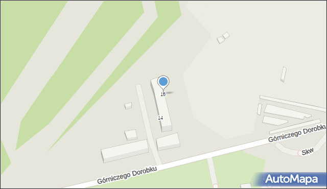 Katowice, Górniczego Dorobku, 16, mapa Katowic